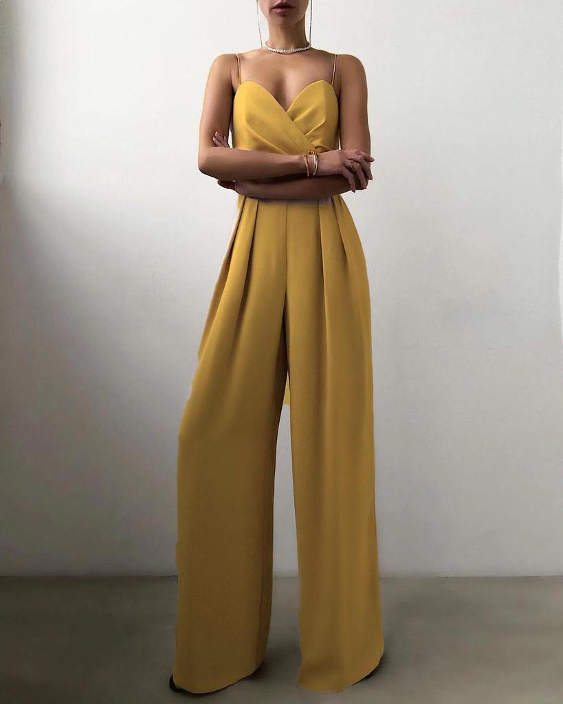 Suspender Straight-Leg Jumpsuit