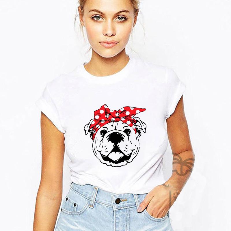 Unisexs White Short Sleeve Cute French Bulldog Mom Cartoon Harajuku Graphic Tee Gift