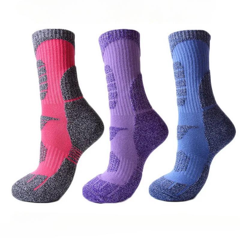 

1/3 пары зимних женских высоких лыжных носков, быстросохнущие, удобные походные носки для женщин, теплые чулки, носки для скалолазания 3 pairs разноцветный
