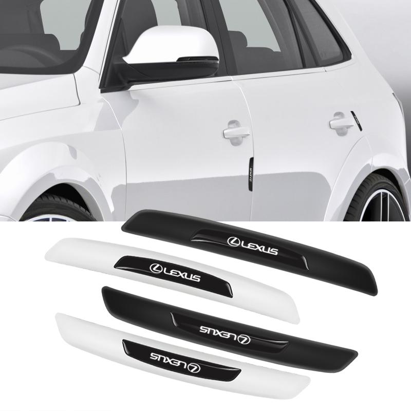 4Pcs Rubber Anti Collision Strip Car Door Rearview Mirror Protector Stickers For Lexus F SPORT RX300 IS200 IS250 ES350 Ct200h