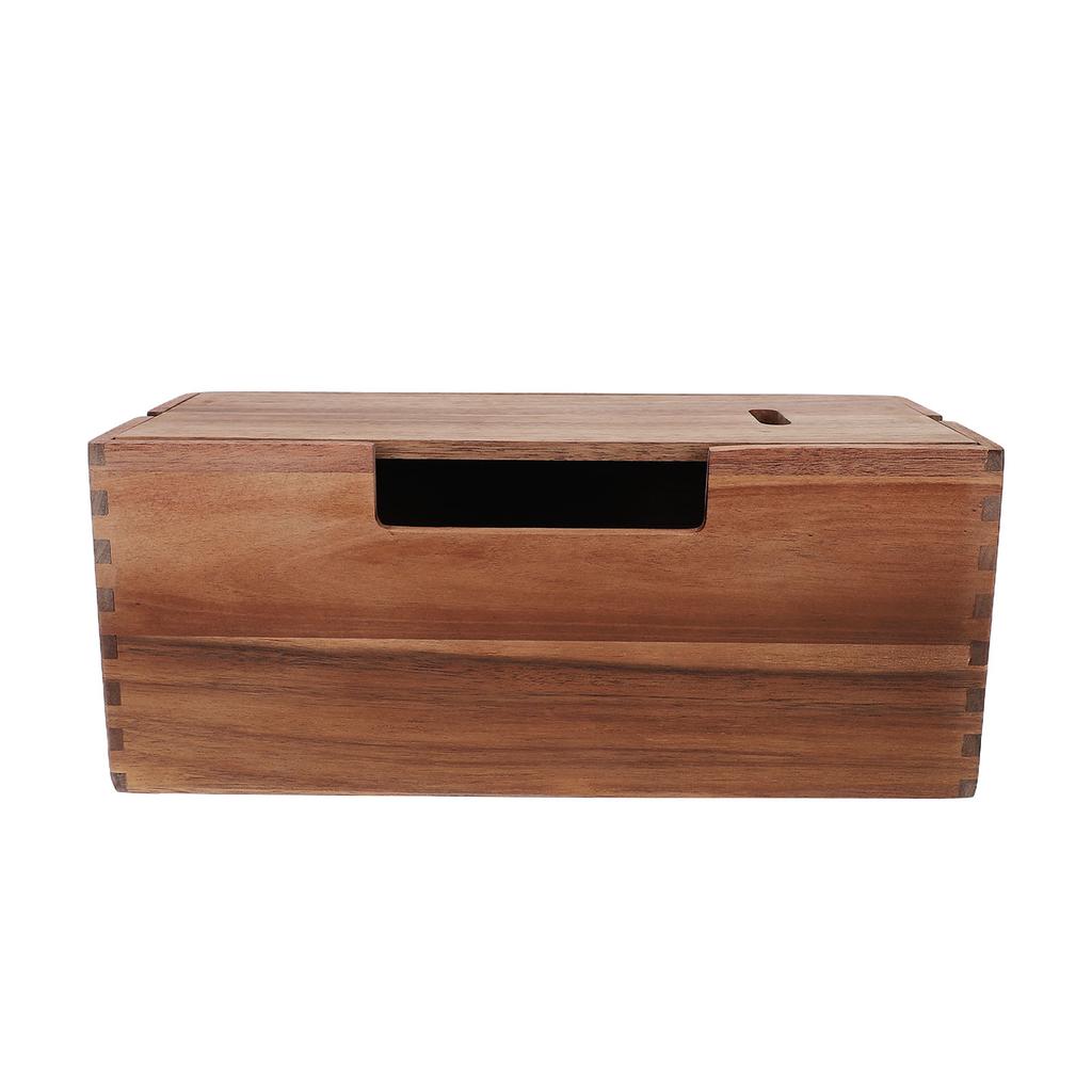 Wood Cable Management Box Wooden Cord Hider Organizer for Power Strip Electrical Hiding TV Wires Desk Floor Cables