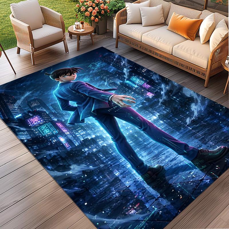 Detective Conan Print Rug, Washable Floor Carpet, For Entryway Dorm Laundry Room Office Study, Home Decor Birthday Christmas Gift