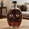 Pumpkin Wine Bottle with Human Face Creepy Cute Spooky Wine Bottle Unique Evil Smirks Fun Face Bottle for Halloween