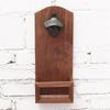 Vintage Bottle Opener Wooden Wall Mounted Beer Bottle Opener with Cap Catcher for Beer Lovers Household Kitchen Bar Tools