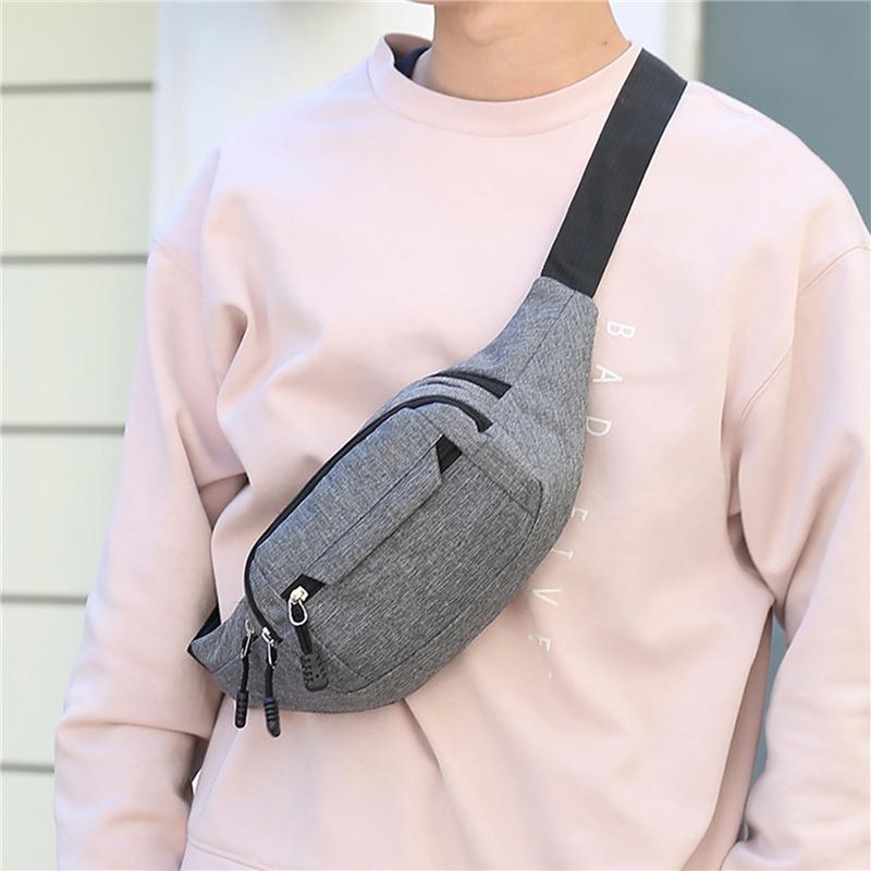 Women Men Waist Bag Chest Pack Waterproof Outdoor Sports Bag Oxford Pouch Korean-style Fanny Pouch Crossbody Banana Bag