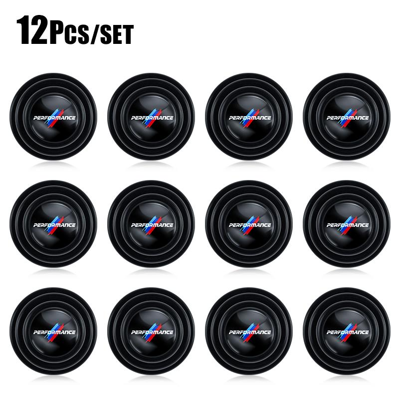 SHEJ3 4/12Pcs Soundproof Silicone Pad Car Styling Door Crash Pad Stickers For BMW G80 G06 G07 G42 G14 G15 G16 F82 F20 F21 F83 M2 M3 M4