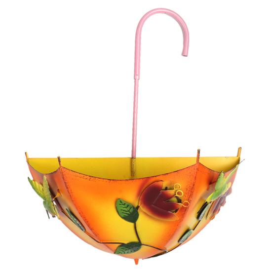 

Metal Umbrella Hanging Planter Umbrella Shaped Railing Flower Pot Farmhouse Wall Mounted Planter for Garden Patio Porch Window Sill Decor помаранчевий