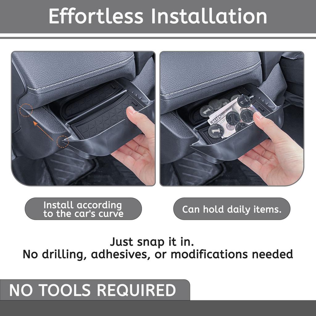 For Toyota RAV4 Accessories 2025 2025-2019 Driver Drawer Storage Box Tray Cubby Drawer Organizer Storage Interior Coin Holder