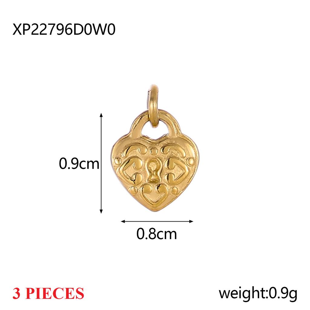 3PCS/LOT CARLIDANA 18K Gold Plated Stainless Steel Oil Drop Heart Charms for DIY Bracelet Necklace Jewelry Making