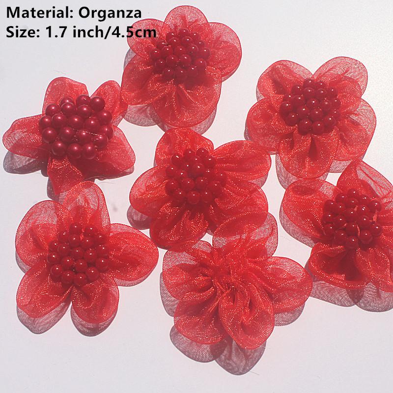 

30 шт./лот 4 см Ins атласная лента роза цветок для девочек повязка на голову аксессуары для волос свадебные украшения цветы