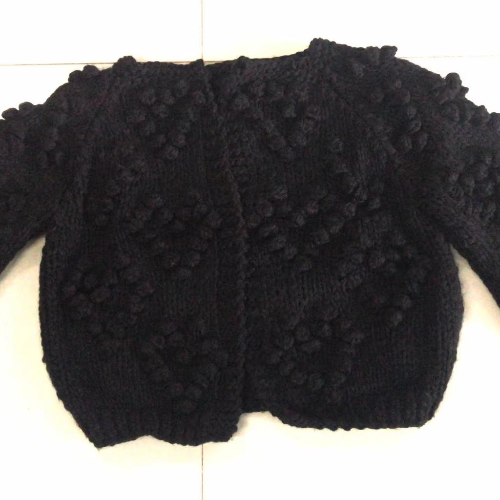 Herbst und Winter Neu Damen Wollkugel Fledermausnadel Dicke Wolle Locker und Dünn Kurzer Pullover Cardigan Jacke Damen