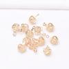 10pcs 14K Gold-wrapped Zircon Crystal Three-dimensional Square Pendant, Crown Pendant, DIY Earrings, Necklace Jewelry Pendant.