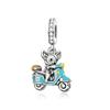 Sweet 925 Silver Car Charms Bicycle Pumpkin Carriage Ring Beads Pendant Fit Bracelet Necklace DIY Jewelry Gift