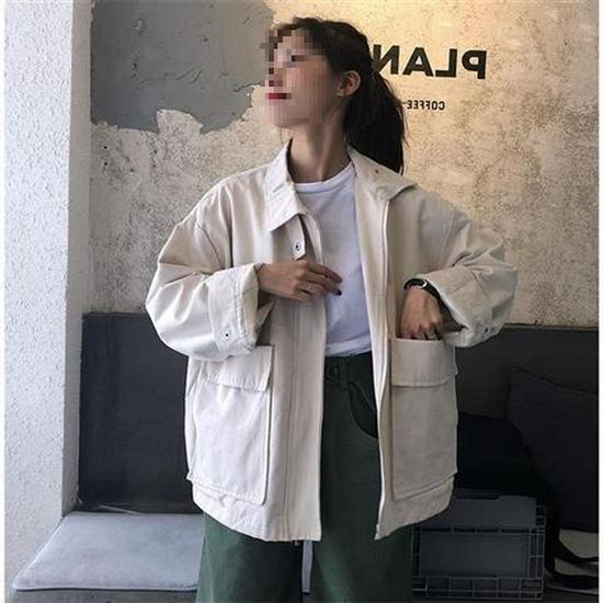2025 Autumn/Winter Korean Style Loose Short Jacket for Female Students - Harajuku & Hong Kong Style Versatile Windbreaker.