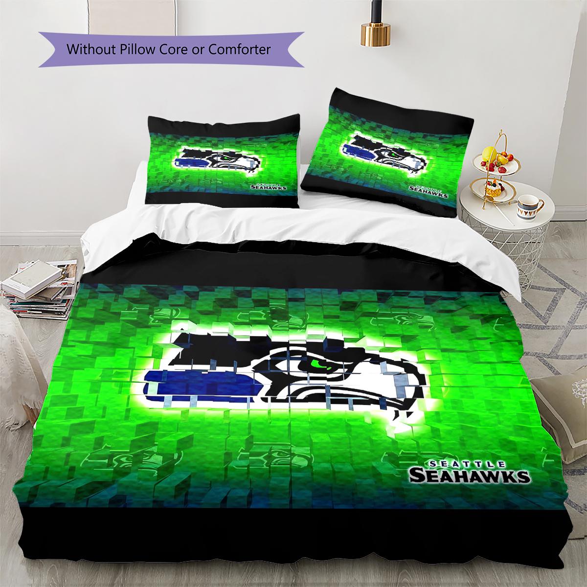 

Seahawks Pattern Bedding Quilt Set Quilt Cover Pillowcase Home Decoration Gift (1 * duvet cover + 2 * pillowcase, without core) 155x200cm