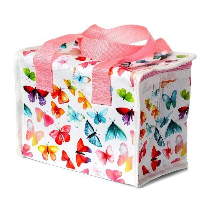 Sac à repas isotherme - La maison des papillons - 15x20 cm - Plastique rPET - Aluminium - Mousse EPE