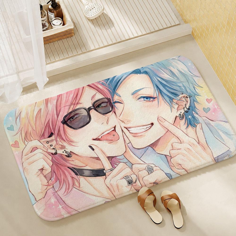 Manga-Yarichin Bi-tch-buS Floor Mat Shower Foot Mat, Bedside Carpet, Entrance Absorbent Doormat, Soft Non-Slip
