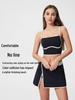 Spring-Summer Nude Contrast Strappy Sports Bra - Shockproof Women's Fitness Yoga Bra