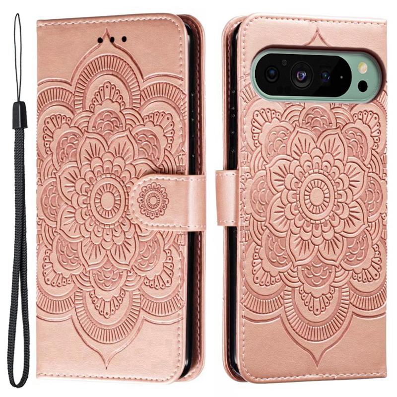 For Google Pixel 10 Pro/Pixel 10/Pixel 9 Pro/Pixel 9 Case PU Leather Mandala Imprinted Design Wallet Phone Cover