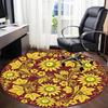 1pc Floral Pattern Carpet, Round Non Slip Durable Large Size Office Carpet, Suitable for Office