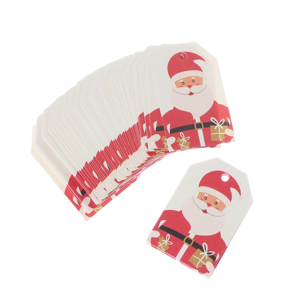 50PCS Party Cards Xmas Decoration Wrapping Supplies Hang Tags Gift Wrapping Kraft Tag Christmas Labels