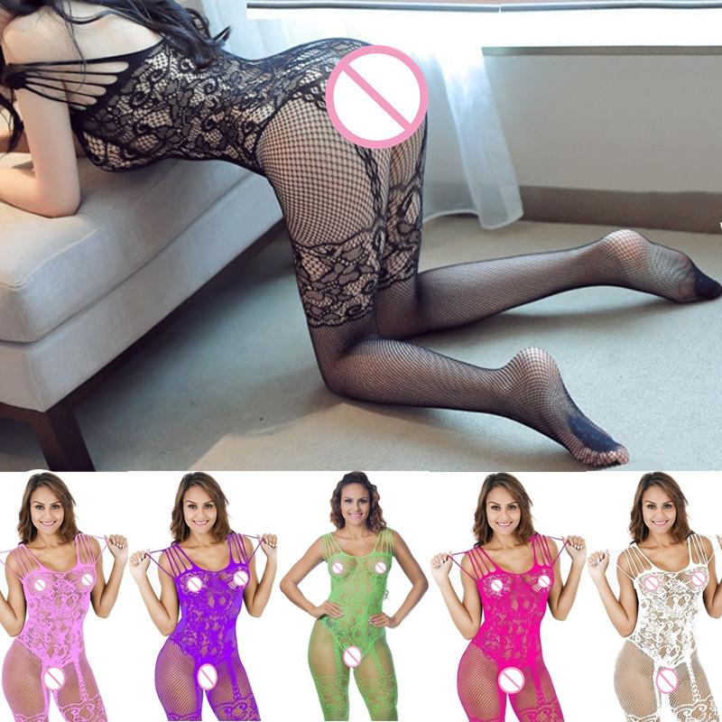 Koupit Plus Size Floral Pattern Mesh Bodysuit Lingerie Sexy