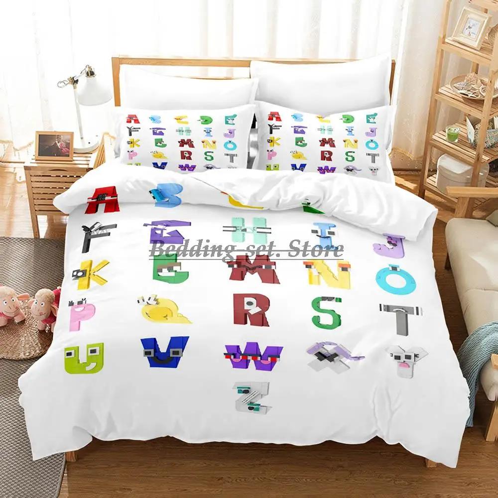 2023 Alphabet Lore Bettwäsche-Set Einzelbett Twin Full Queen King Size Bettwäsche-Set für Erwachsene Kinder Schlafzimmer Bettbezug-Sets Anime Bettwäsche-Set