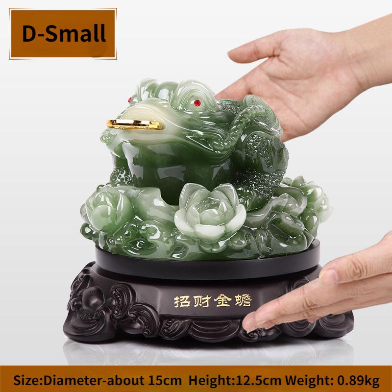 Fengshui Colorful Golden Toad Ornament Attract Wealth Rotating Three Legged Toad Glazed Jade Living Room Decoration Opening Gift