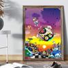Kanye West Rapper Music Whitepaper Poster Self-adhesive Art Poster Fancy Wall Sticker for Living Room Bar Decoration Painting