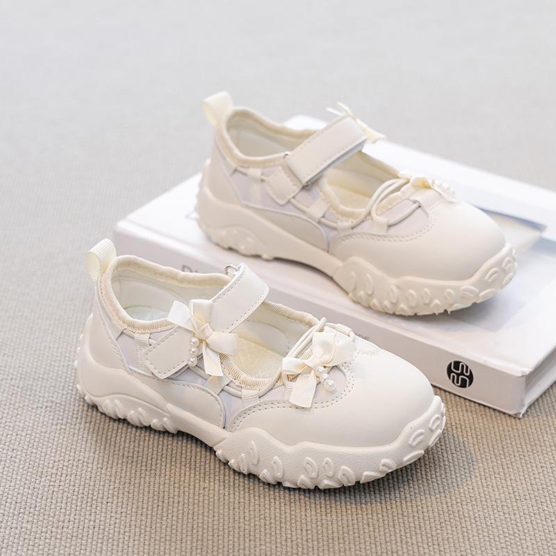 Kids Sports Sandals Korean Style Girls Princess Shoes Ribbon Bow Sweet 2025 New Children Sneakers Non-slip Soft Sole Ins Trendy