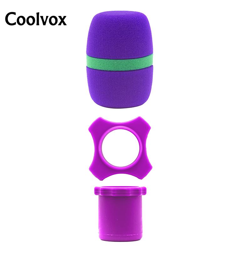 Coolvox 1Set Microphone Foam Windscreen and Wireless Microphone KTV Silicon Anti-Roll Device Ring Universal Square Non-Slip Circle for BBS MIC