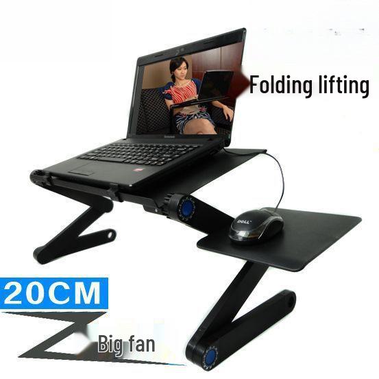 Składany stojak na laptopa z tacą chłodzącą do łóżka i biurka - Wsparcie kręgosłupa szyjnego