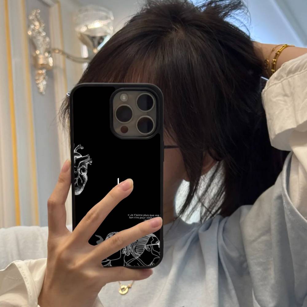 Hip Hop PNL QLF Rapper Fashion Black Silicone Hard Plastic Phone Case For Iphone 17 Air 16 15 14 13 12 11 Pro Max PC+TPU Case