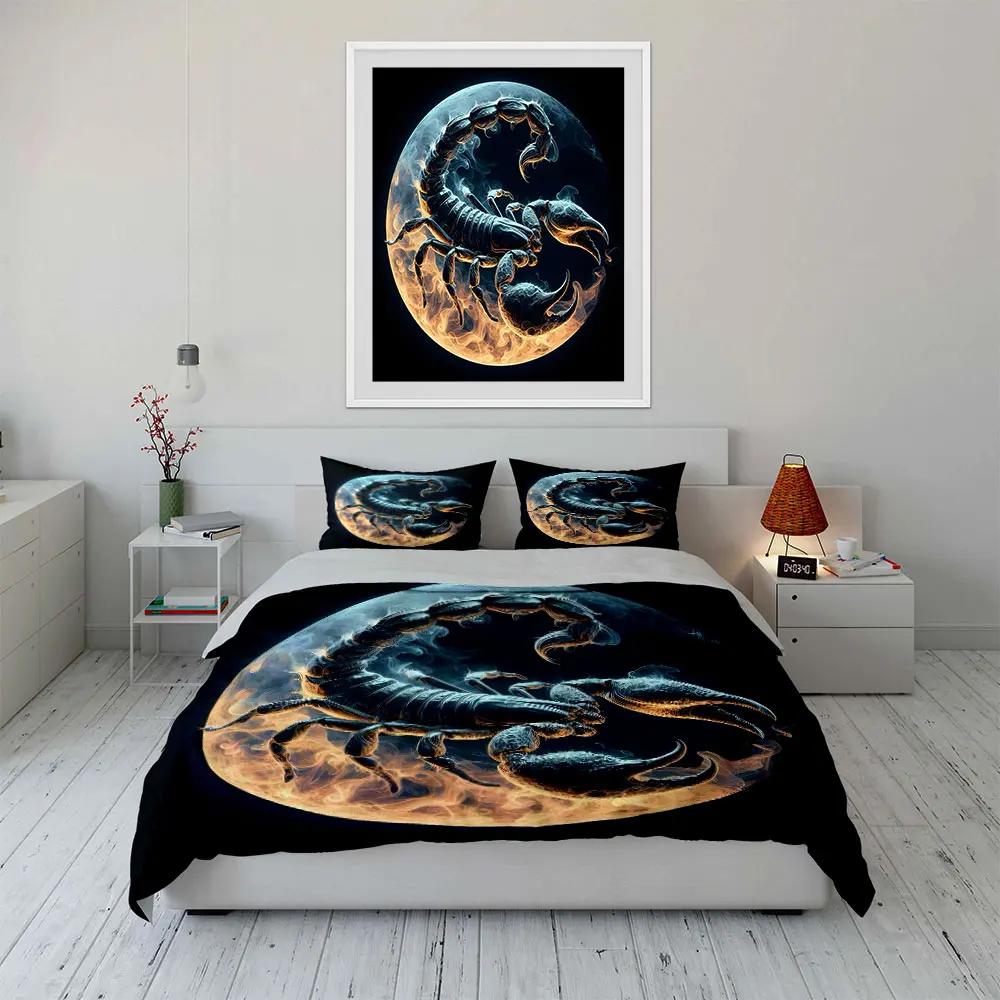 "Scorpion Design Three-Piece Set" Multiple sizes kid's and adults' bedroom Exquisite 3PC bedding set, gift