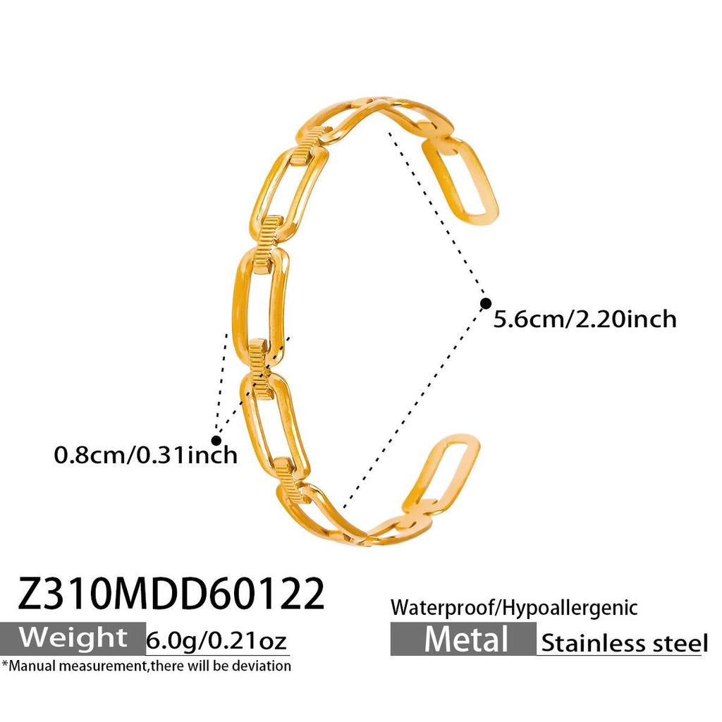 Stylish Stainless Steel Bracelet with Enamel Design and Zirconium Accent