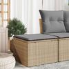 VidaXL Garden Stool with Cushion, Seat with Cover, Outdoor Patio Balcony Terrace Furniture, Beige 55x55x37cm 366090