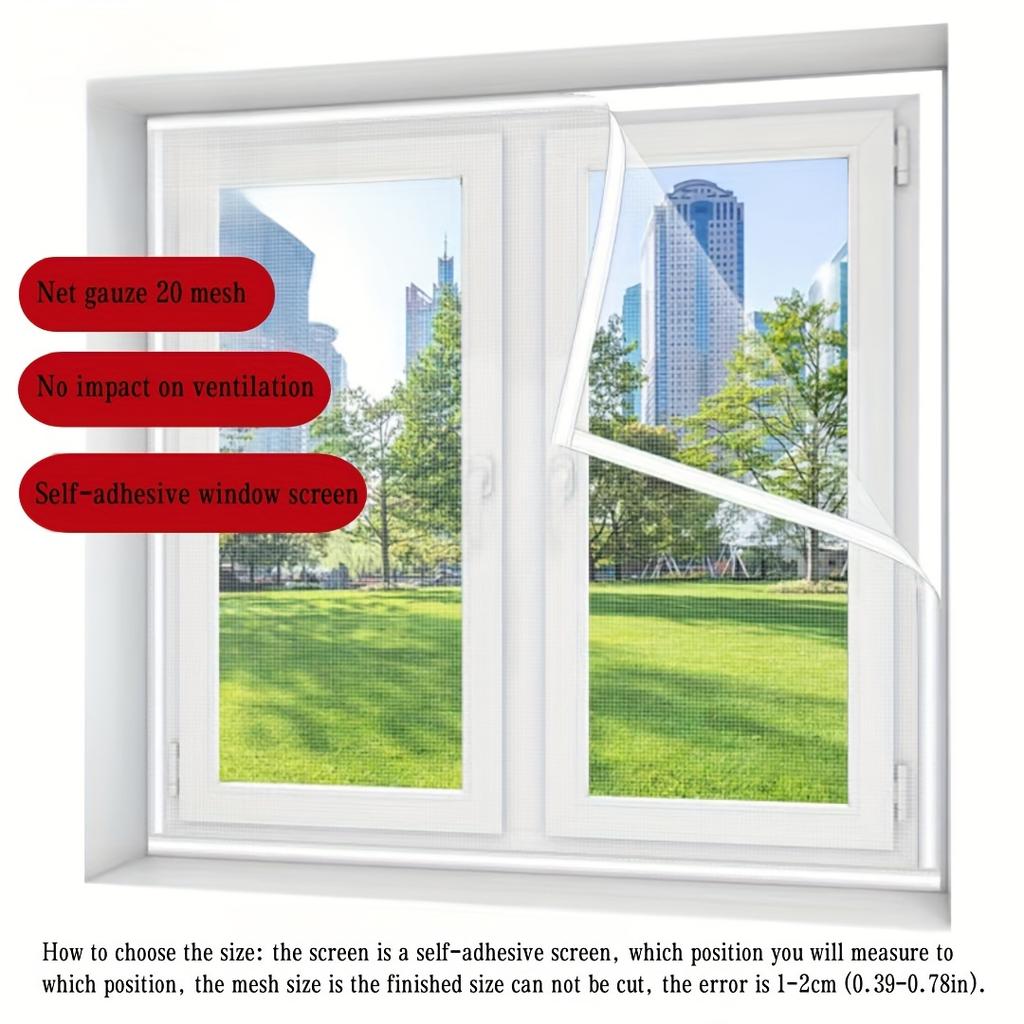 DIY Mosquito-Proof Window Screen with Tape Mosquito Netting for Multiple Windows, Ideal for Home, Dorm Decor, RV Window Netting