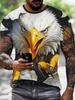 Fashion 3D Eagle Print T Shirt for Men Animal Graphic T-Shirt Casual Loose Round Neck Short Sleeve Tops Summer Men's Clothing