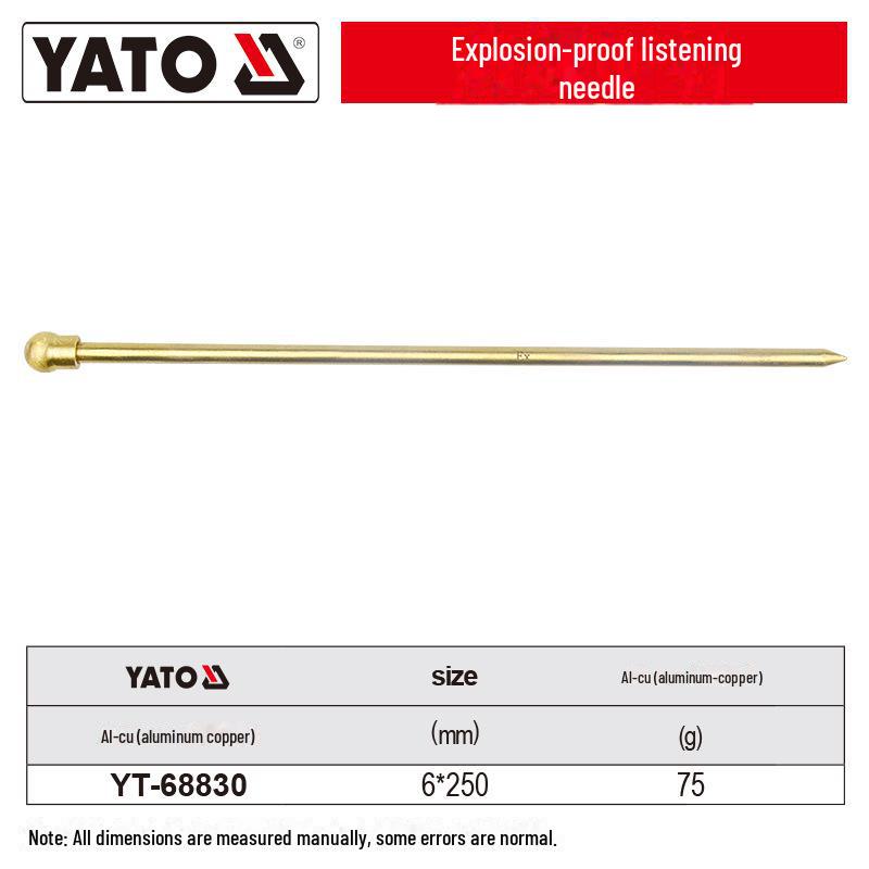

Взрывозащищенная прослушивающая игла YATO — отправка через 15 дней Aluminum copper Φ6X250mm YT-68830