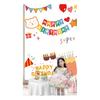 Happy Birthday Backdrop Decorations, Birthday Cake Pattern Hanging Background Sign for Boys Girls, Baby Shower, Birthday Party Supplies