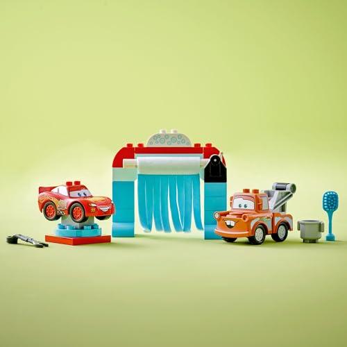 LEGO DUPLO Lightning McQueen and Mater Car Wash Toy, a great gift for birthdays, Christmas, and educational toys for boys and girls ages 18 months, 2