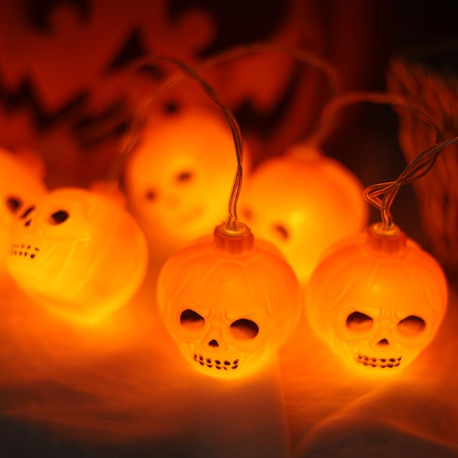 Halloween Pumpkin Lantern String LED Small Colorful Lantern Garden Bar Ghost House Shopping Mall Courtyard Decorative Lamp