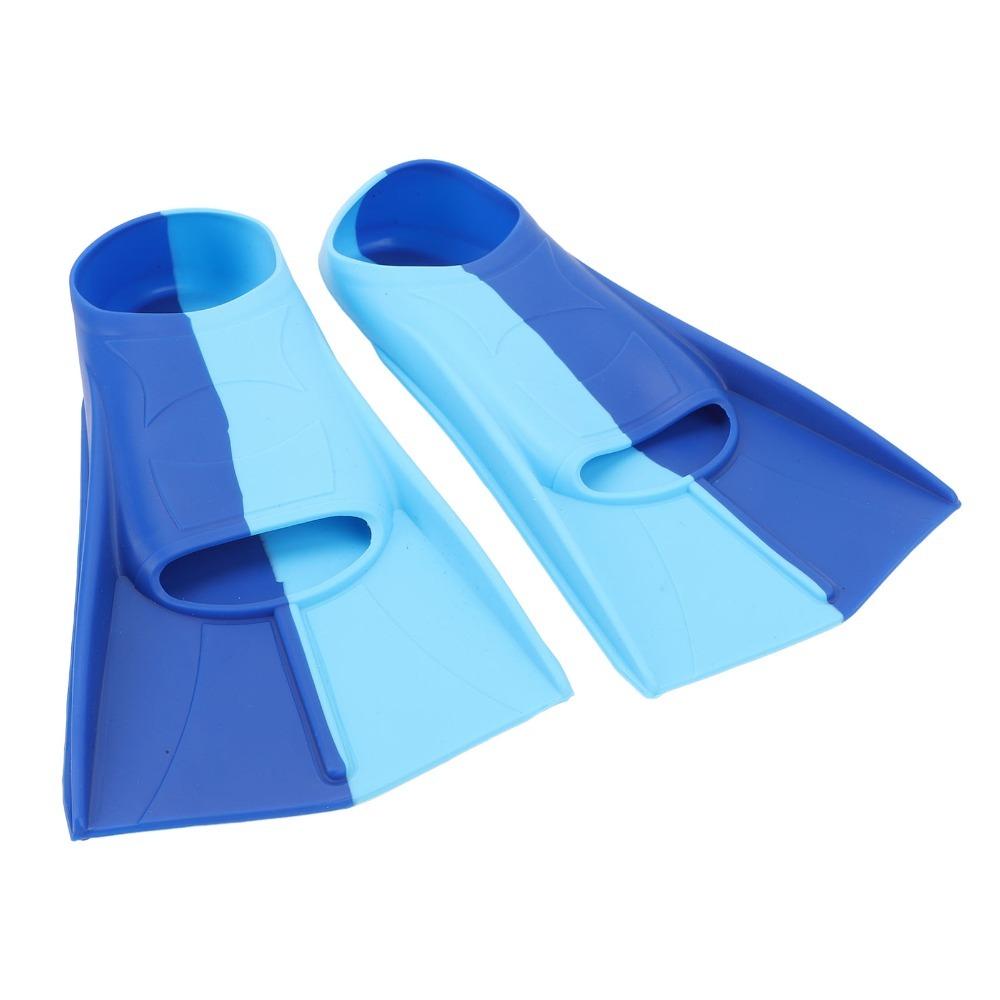 2PCS Anti-Slip Swim Fins Blue Swim Training Fins Practical Short Blade Fins  for Diving Breaststroke