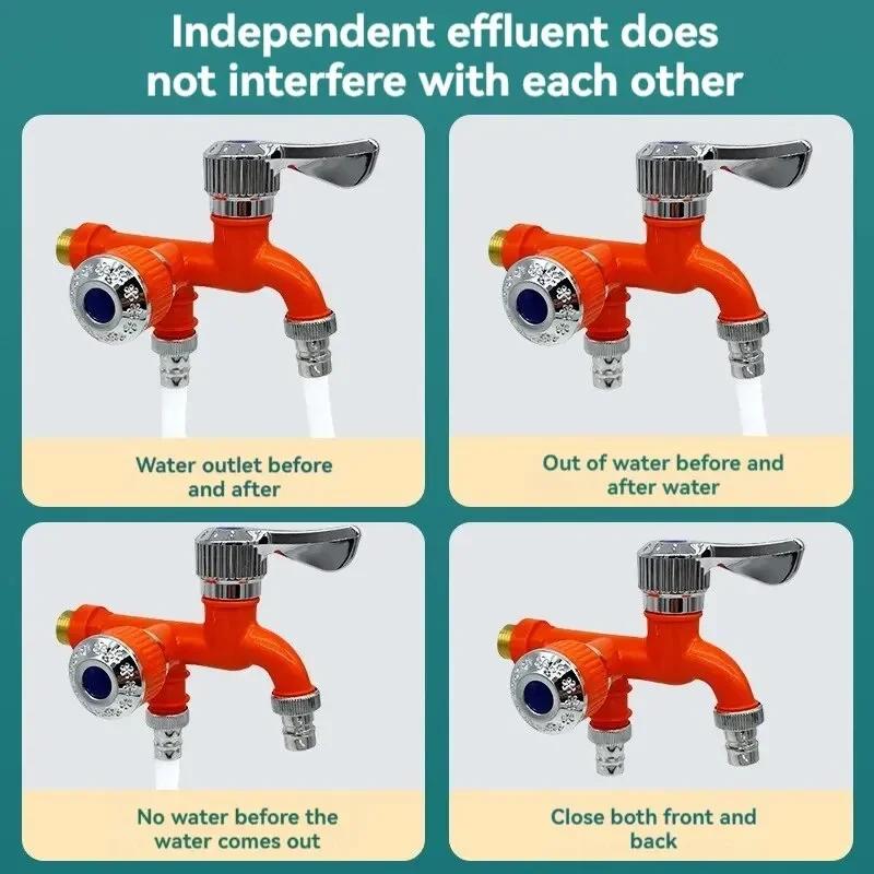 Washing Machine Faucet with An Input and Two Outputs Fast Multifunctional Opening with Double Mouth Bathroom Accessories