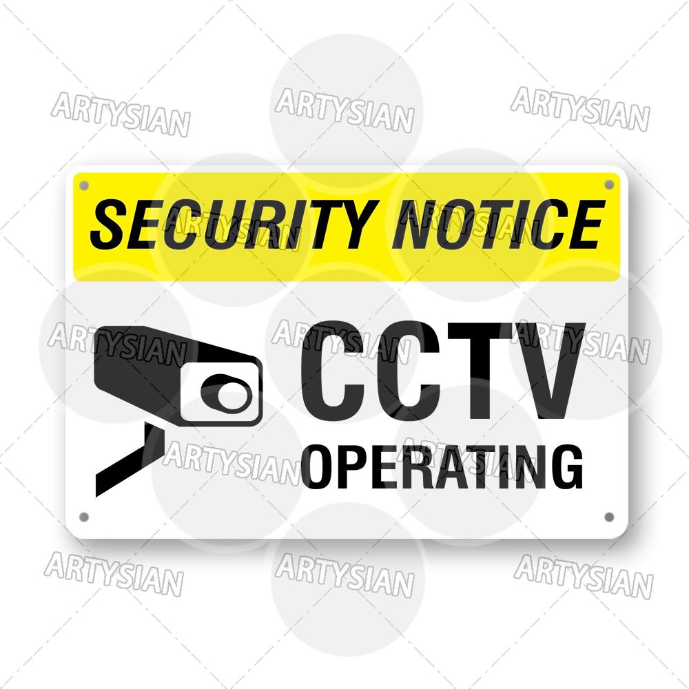 CCTV Surveillance Metal Sign Shop Security Plaque Camera Monitoring Shoplifting Warning Crime Deterren Safety Alert 24-Hour