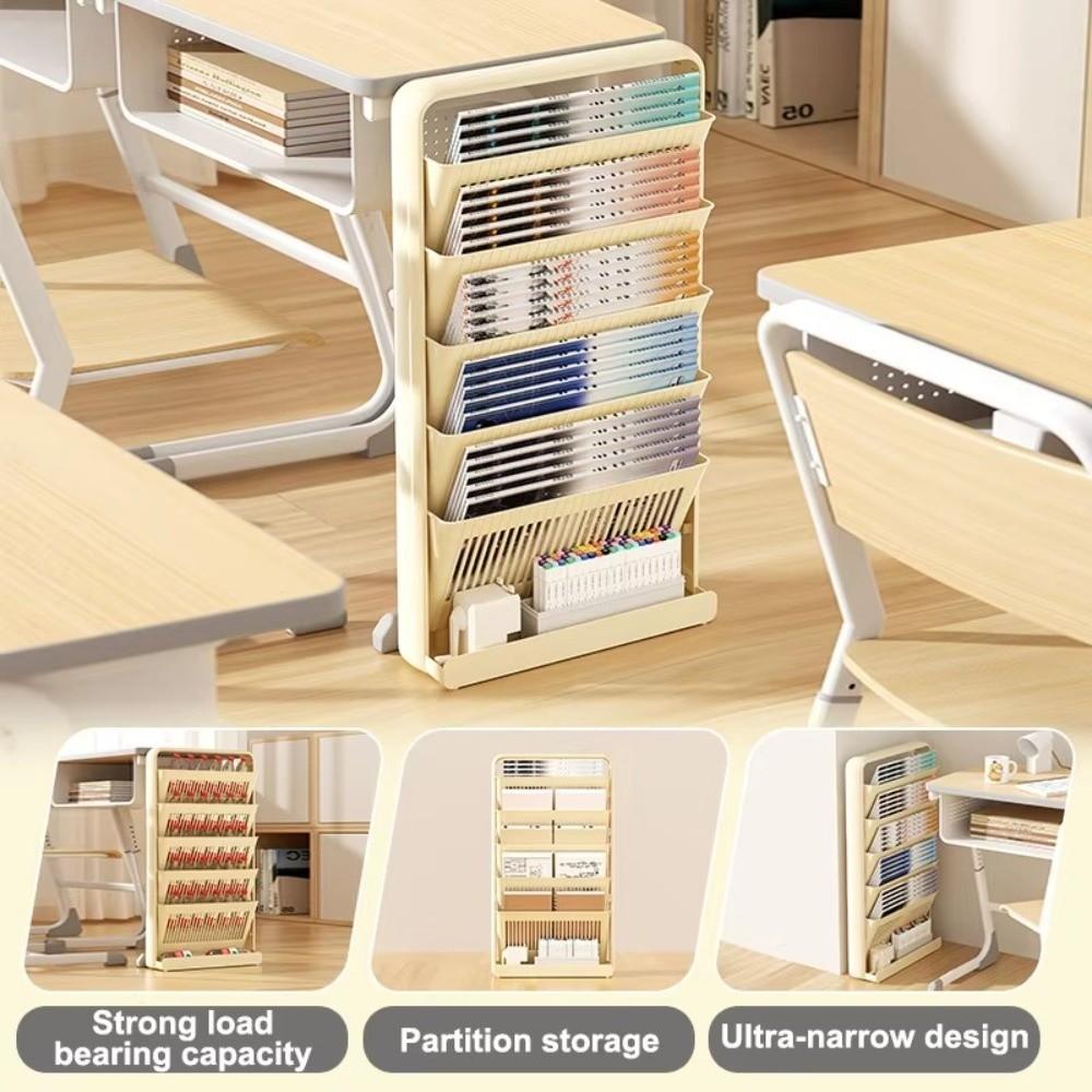 Removable Study Desk Organizer Multi-Layer Side Mounted Bookshelf  Student Table
