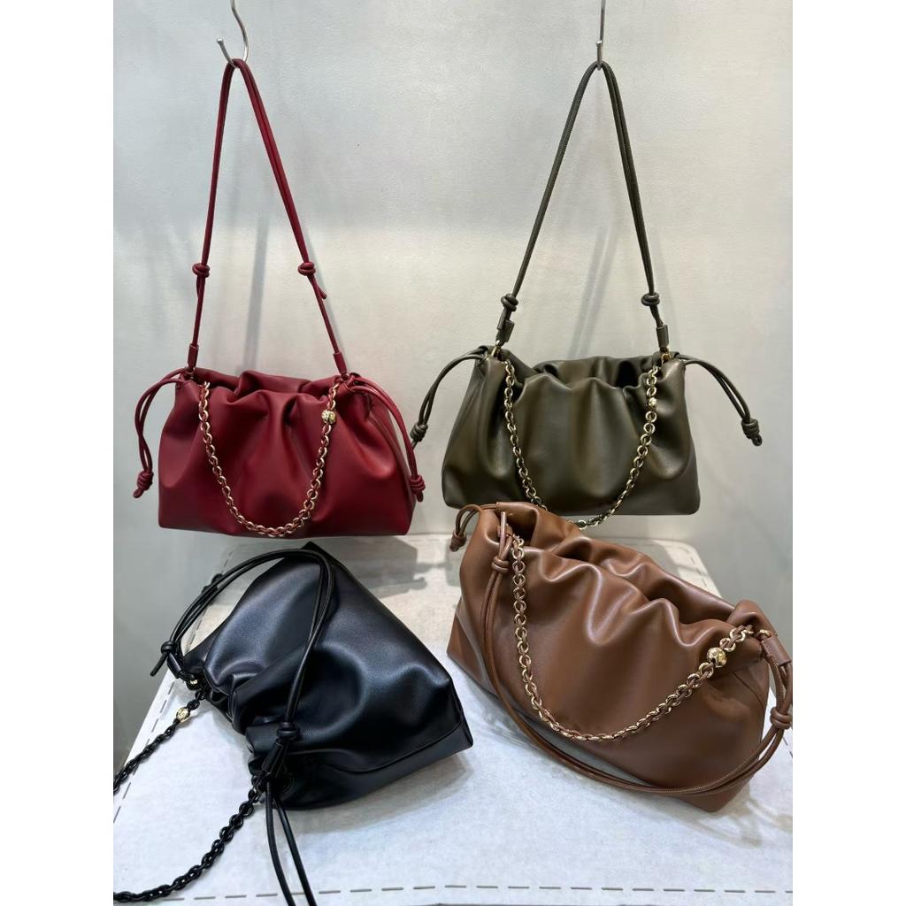 Leather Cloud Bag 2024 New Fashion Shoulder Bag Chain Cowhide Strap Bag Messenger Bag Soft Leather Clutch Bag