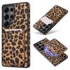 Magnetische Kartensteckplatz Leopardenmuster Leder Brieftaschenhülle Für Samsung S26 Ultra S25 S24 Plus S23 Bequemer Griff Schutzhülle