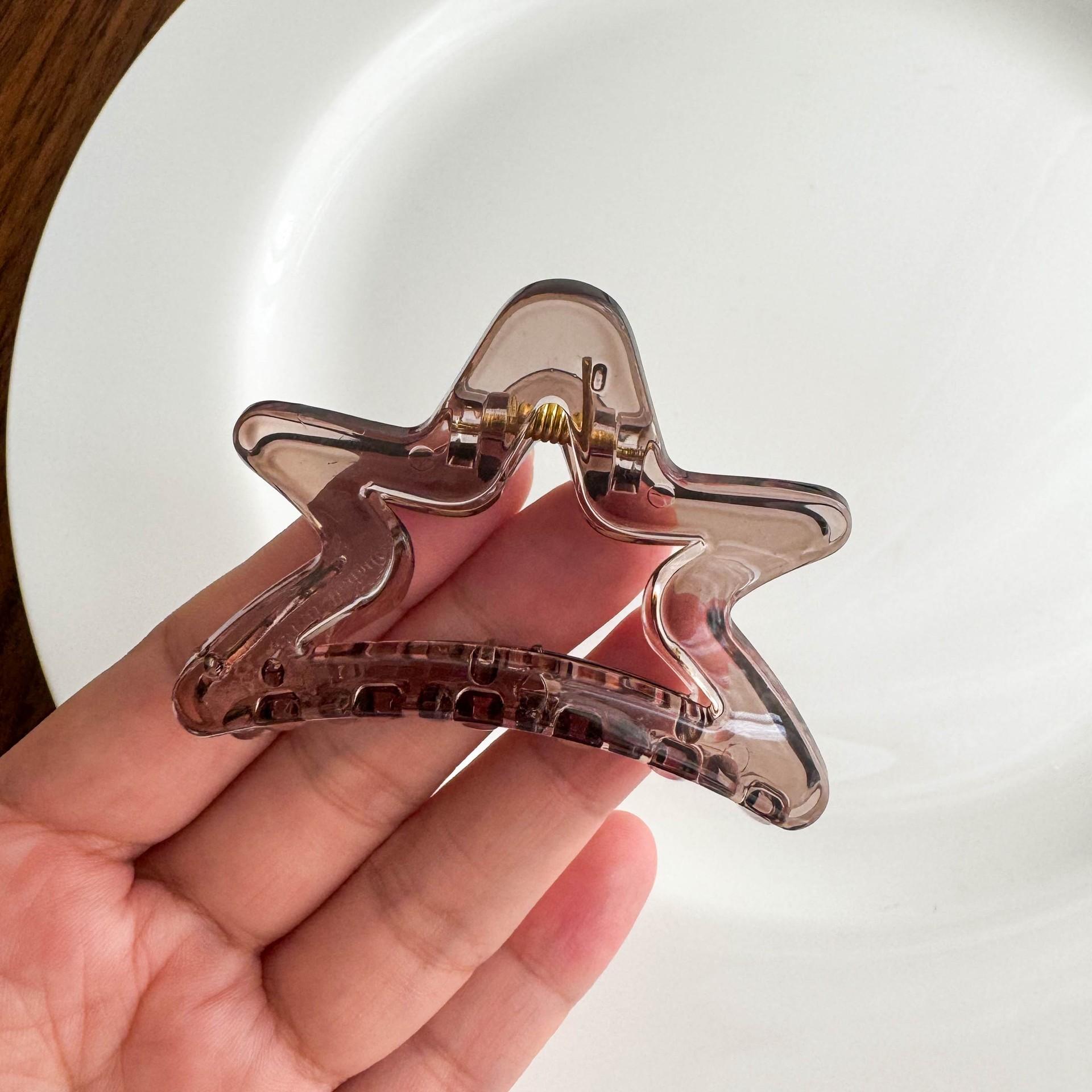 

Средние крабы-заколки для волос Звезда Женские Девушки Прозрачный ПК Пластик Пятиконечная звезда Простые Маленькие Зажимы-крабы Заколки Аксессуары для волос