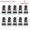 10/12 mm 10 Pcs Rubber+Metal Black Corset Leg Garter Belt Clip Hooks Adjusting Suspender Ends Buckles Hosiery Stocking Grips